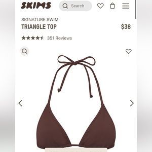 NWT Skims triangle top cocoa